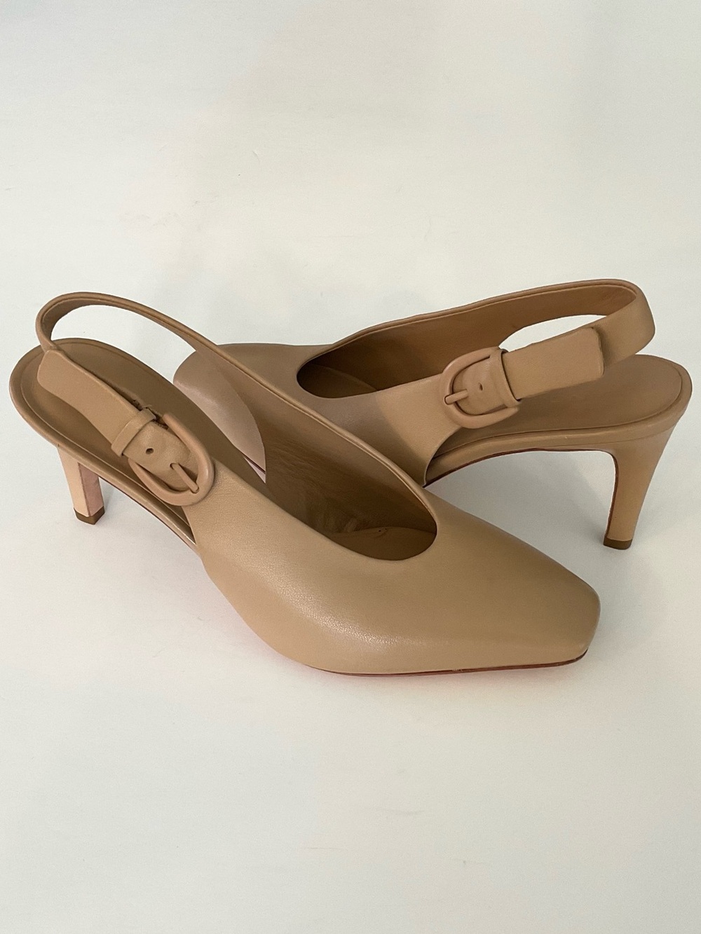 VINCE Leather Heels in Cappuccino Size 7 LIKE NEW - Picture 3 of 13